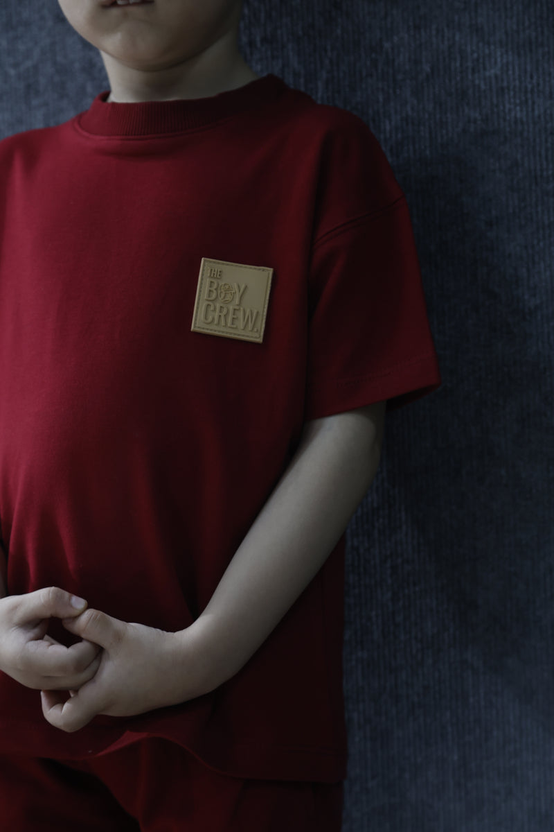 Ignite Co-ord Set – Stylish Red Cotton T-Shirt & Shorts for Kids
