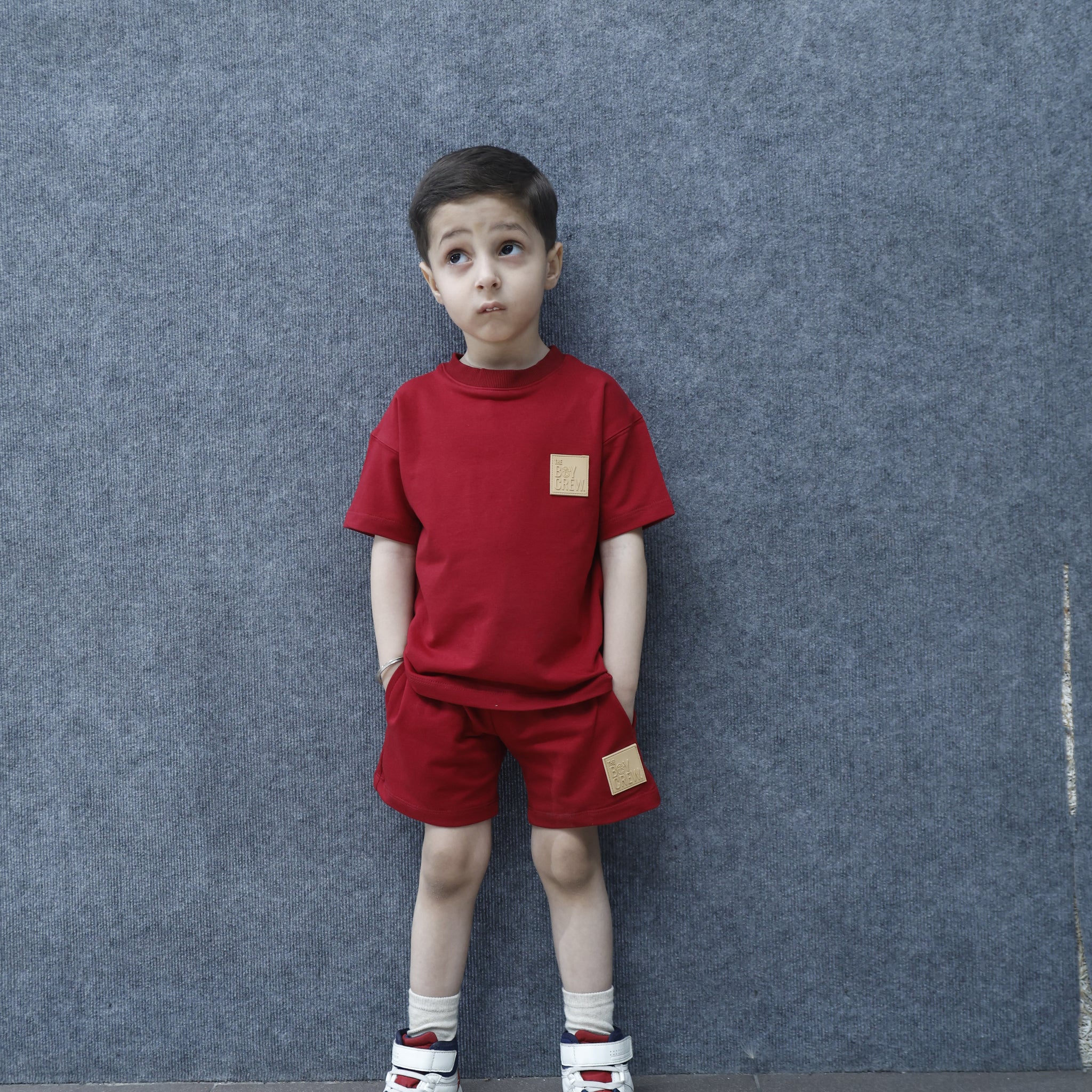Ignite Co-ord Set – Stylish Red Cotton T-Shirt & Shorts for Kids