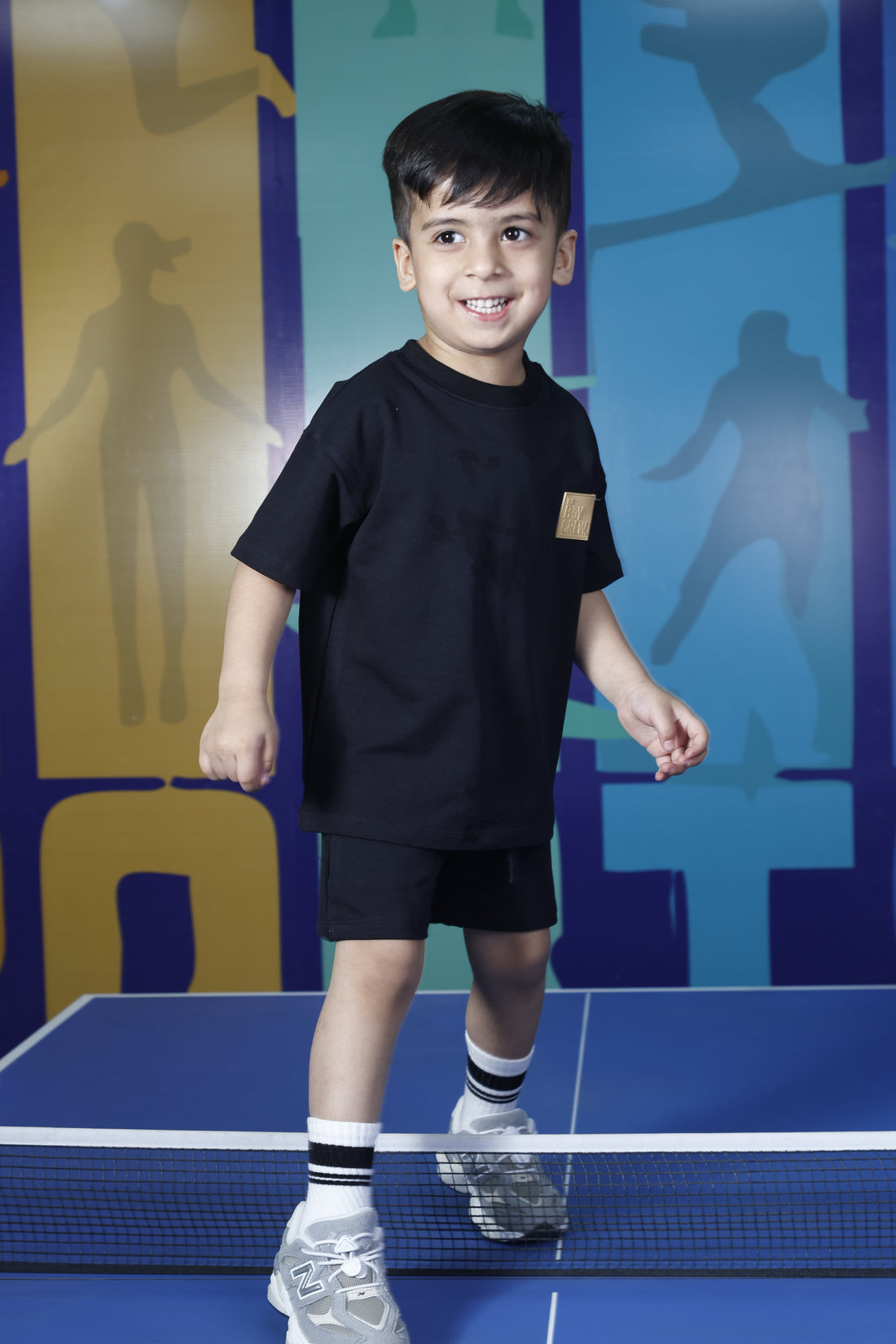 Shadow Mode Co-ord Set – Trendy Black Cotton T-Shirt & Shorts for Kids