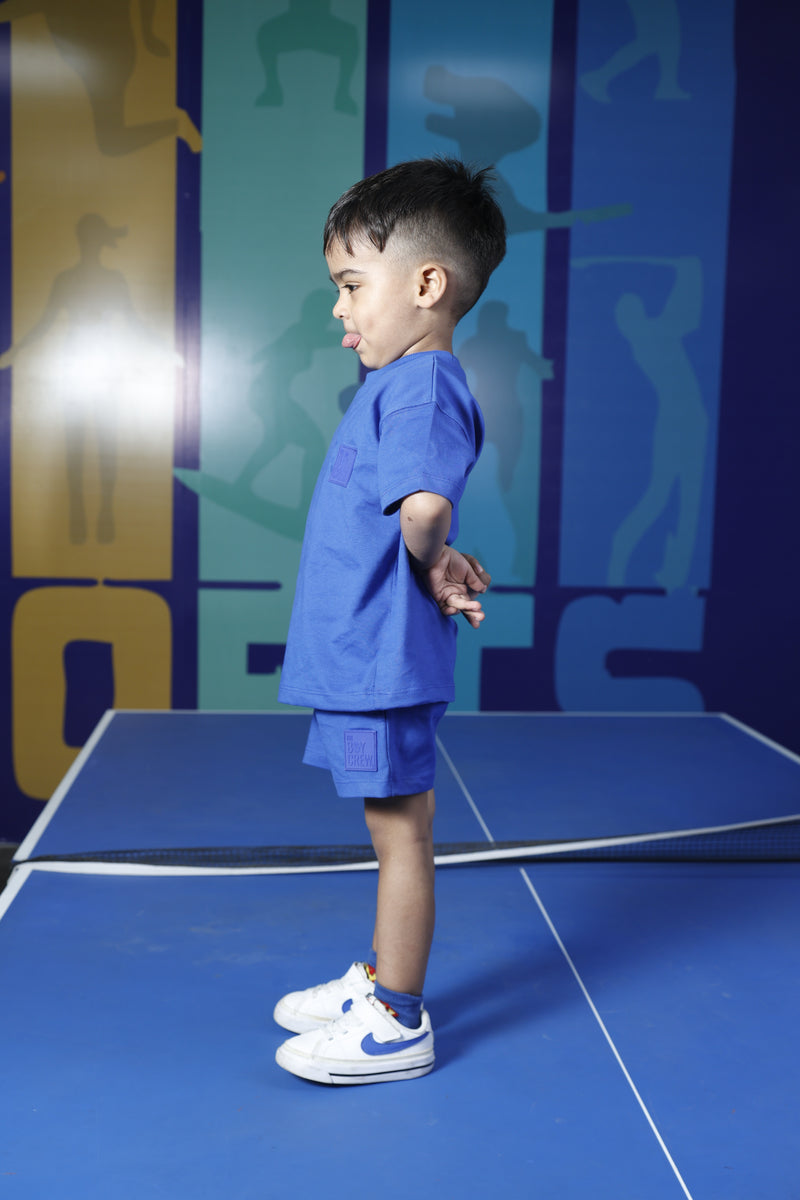 Bluewave Co-ord Set – Stylish Cotton T-Shirt & Shorts for Kids