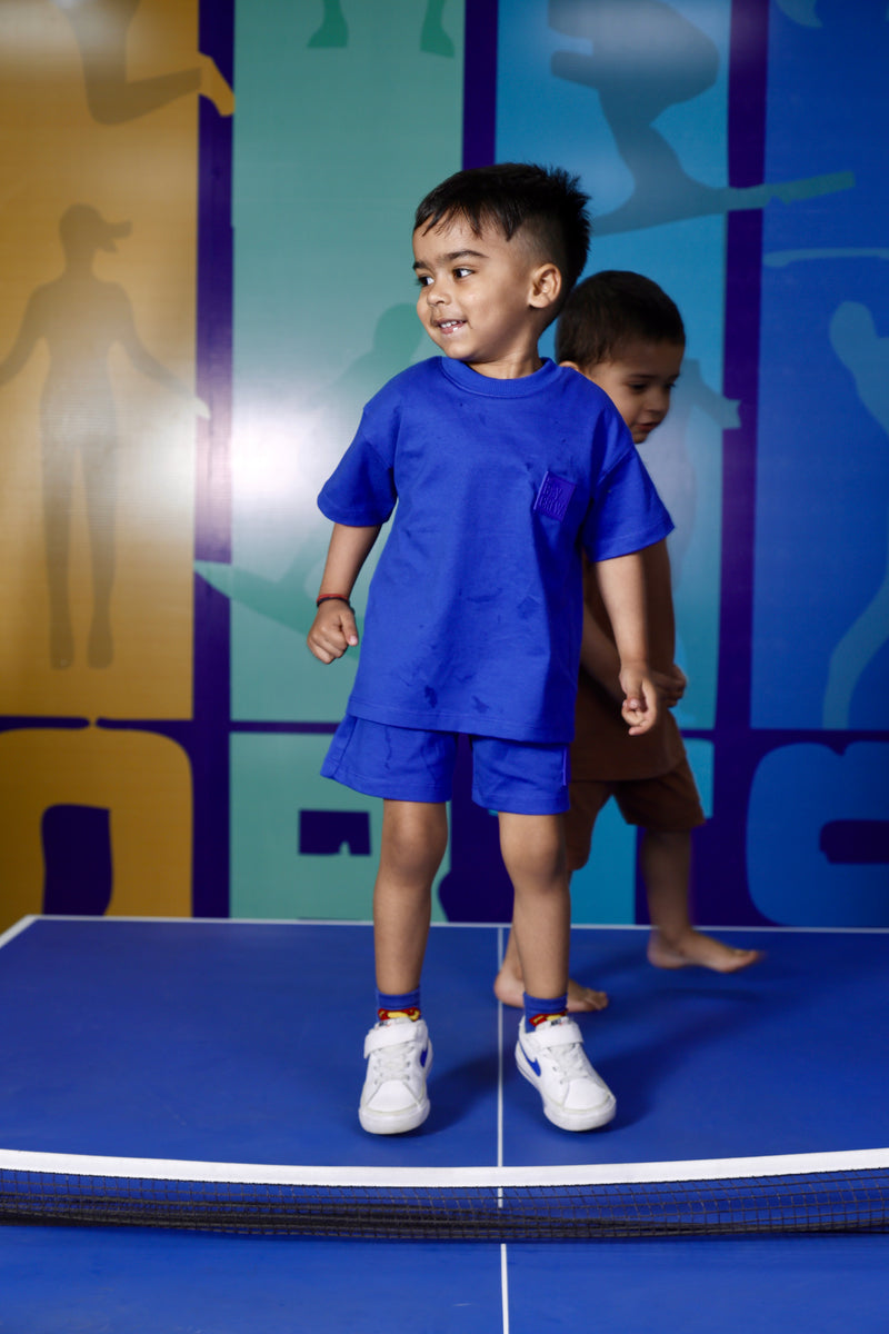 Bluewave Co-ord Set – Stylish Cotton T-Shirt & Shorts for Kids