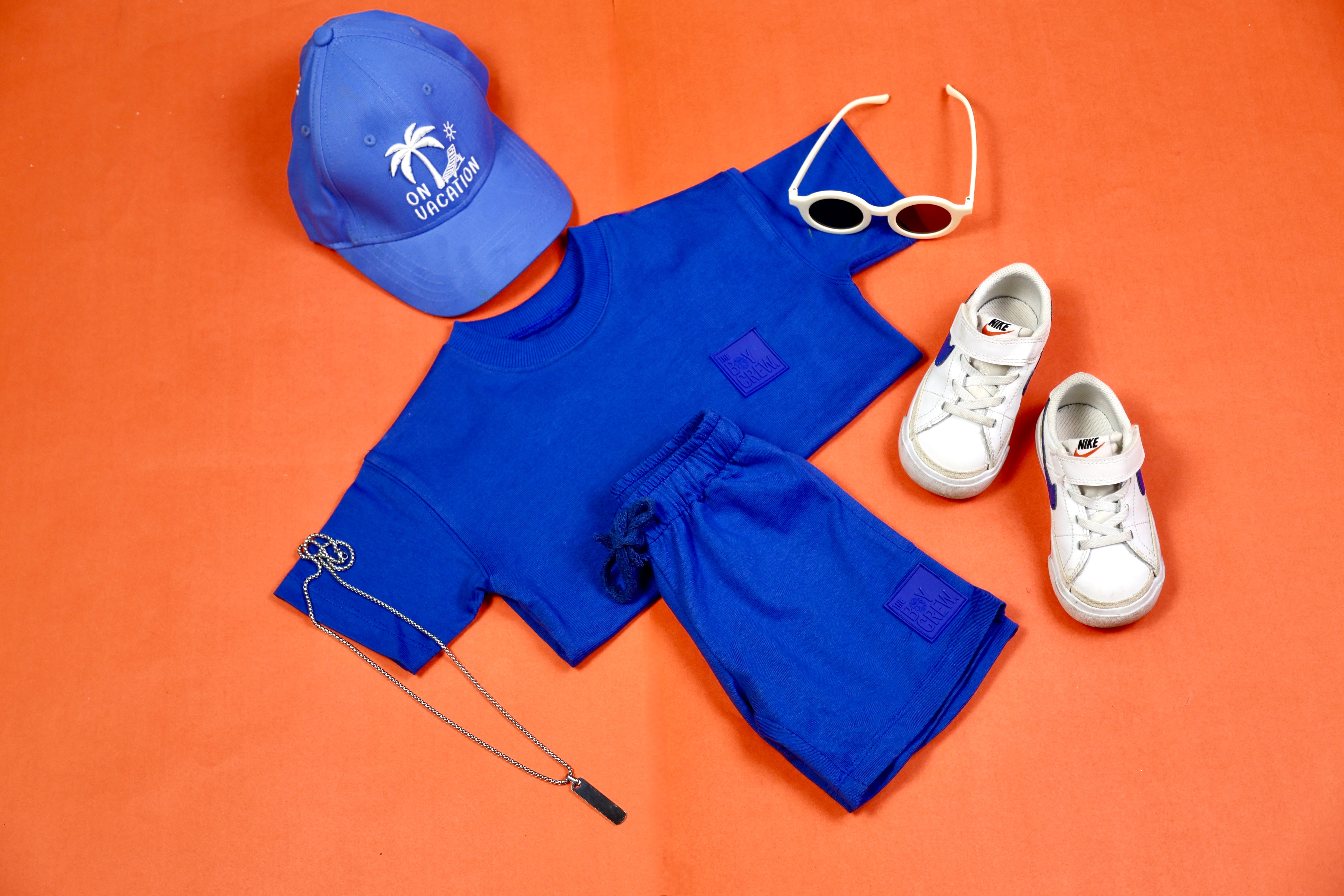 Bluewave Co-ord Set – Stylish Cotton T-Shirt & Shorts for Kids